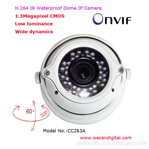H.264 1.3Megapixel Infrared Waterproof Dome IP Camera